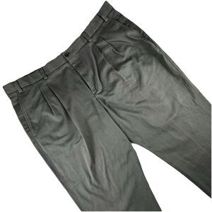 Eddie‎ Bauer Slacks Mens 44x32 Green Dress Pants Classic Chino Pleated